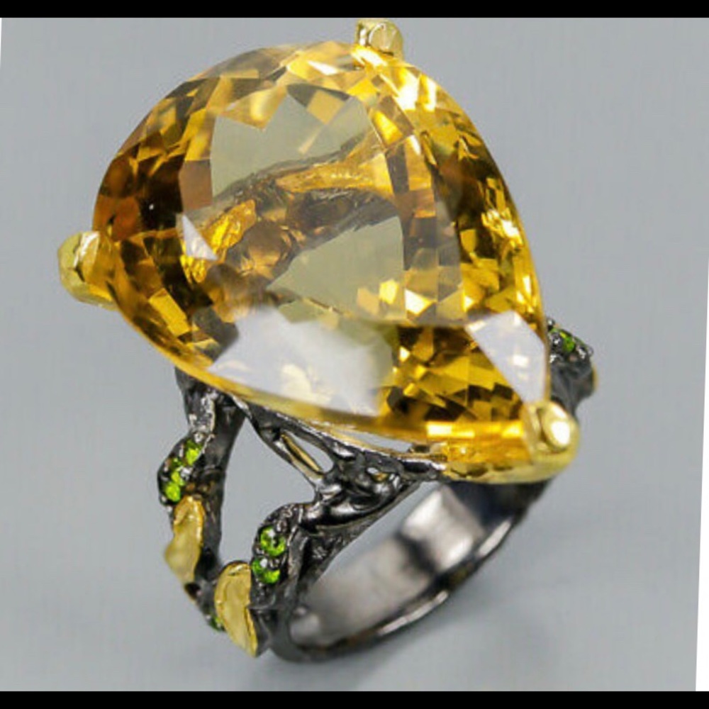 45ct IF AAAA+ Natural Citrine Quartz Ring